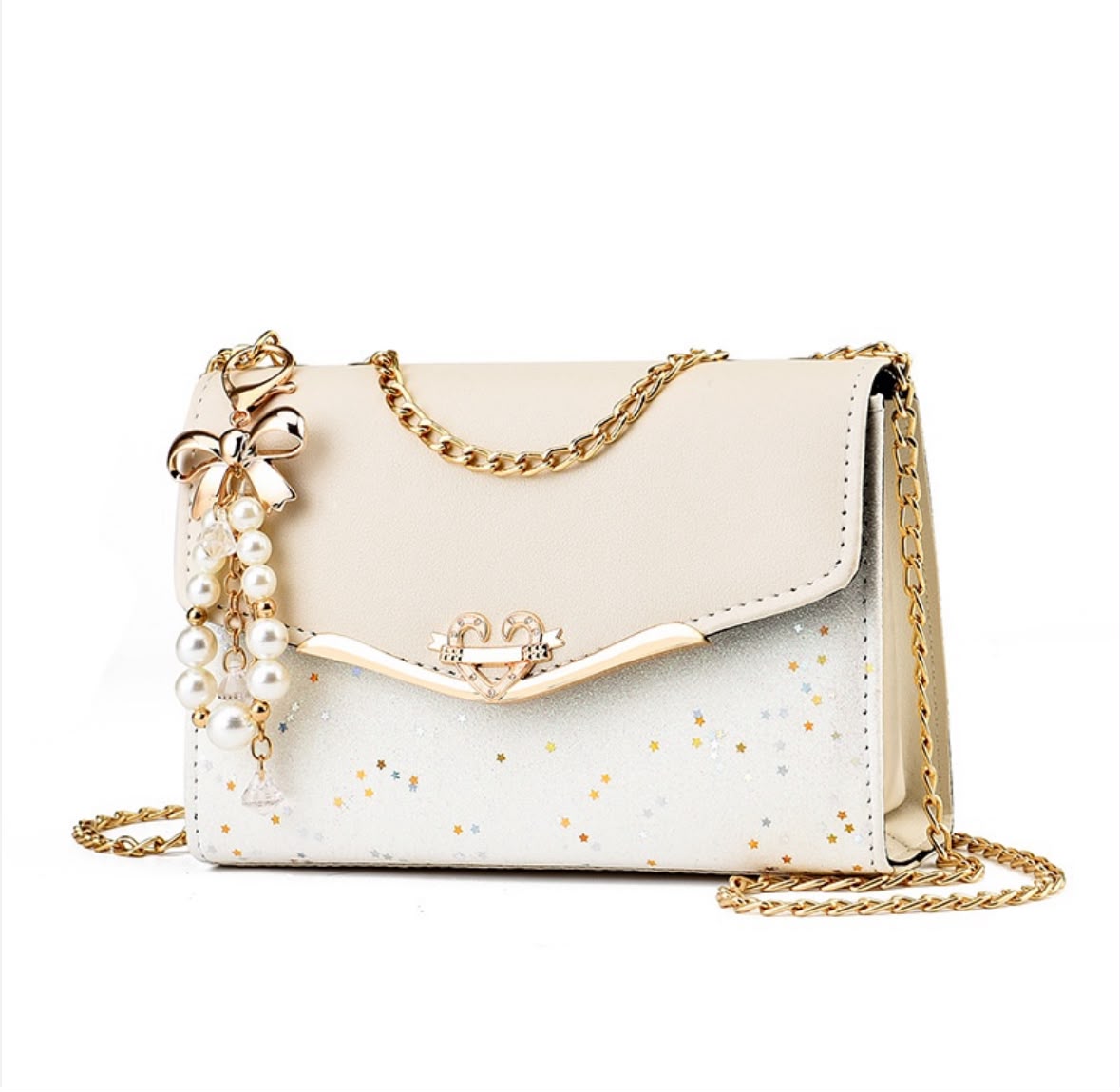 Luxury Pearl Charm Crossbody Handbag