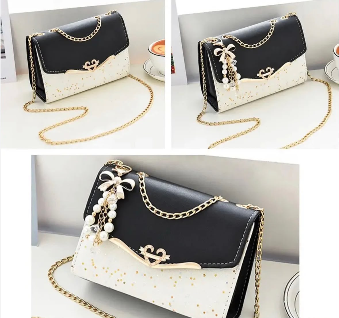 Luxury Pearl Charm Crossbody Handbag
