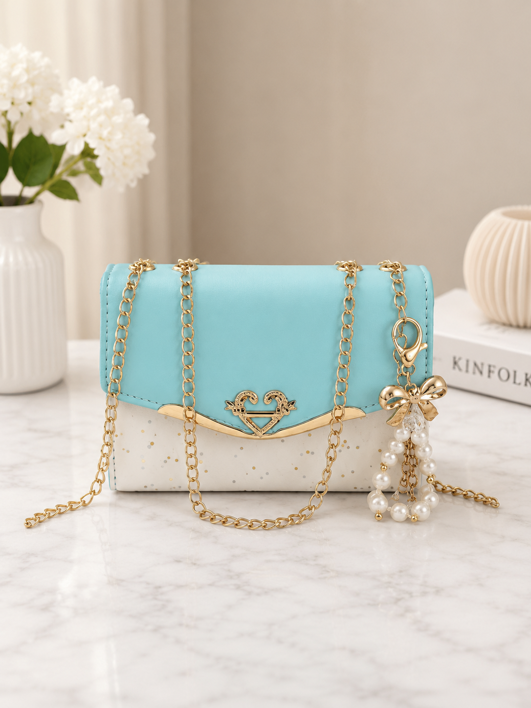 Luxury Pearl Charm Crossbody Handbag